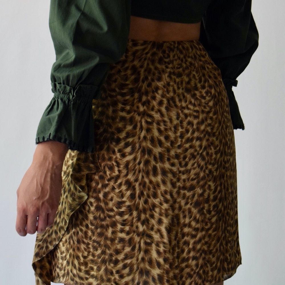 Emanuel Ungaro Animal Print Silk Skirt Size‎ 4